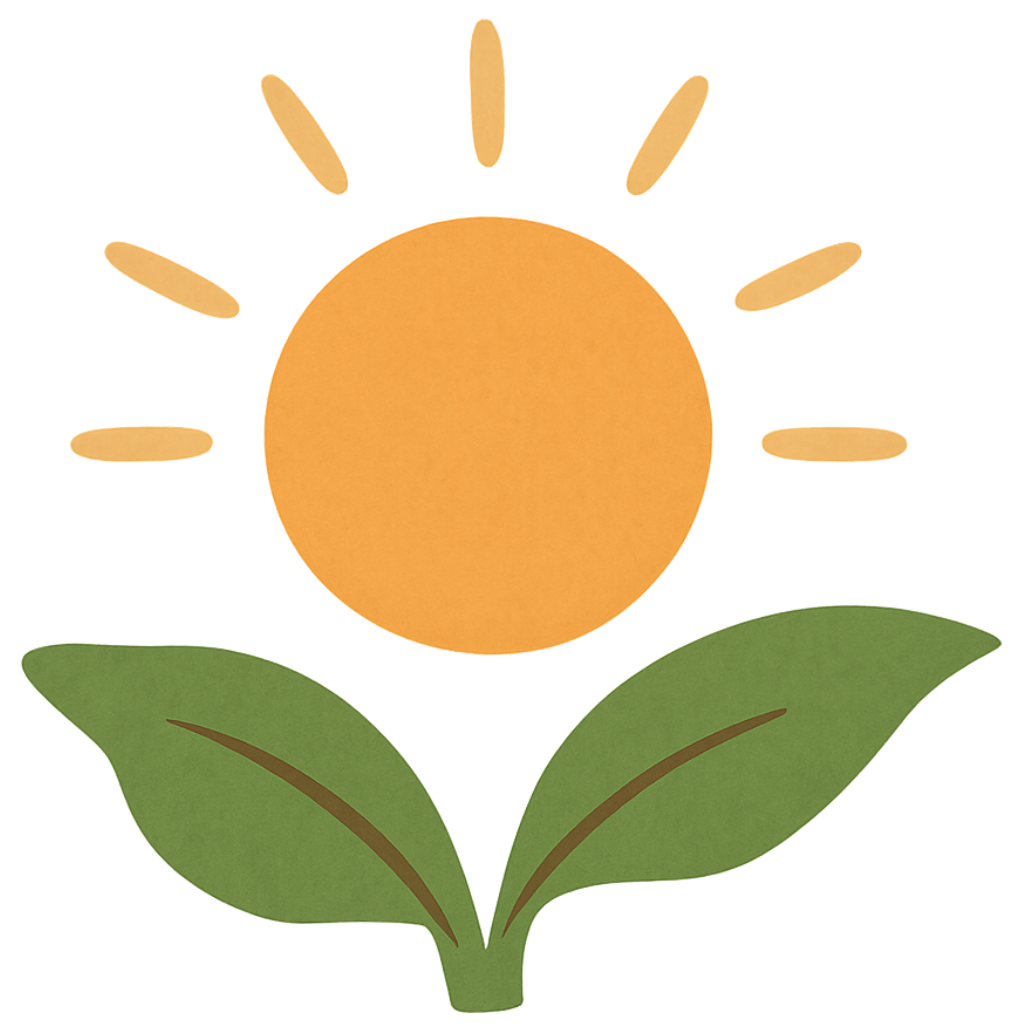 O Que Acreditamos - Fruto Celestial Ilustração de um sol representando luz e energia espiritual